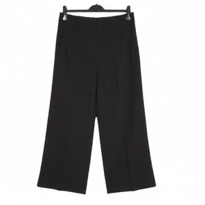 GLAM Black TWILL HIGH-WAIST Side Pockets WIDE LEG Elastic Back DRESS PANTS 2X